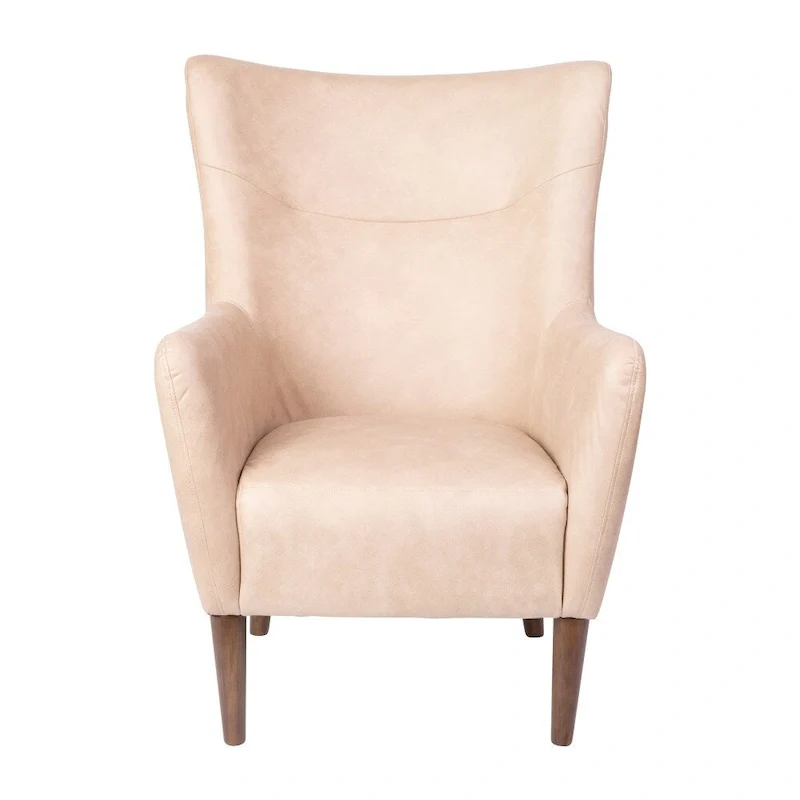 Commercial Upholstered Wingback Accent Chair with Wooden Frame and Legs - 33.25D x 29.75W x 41.25H