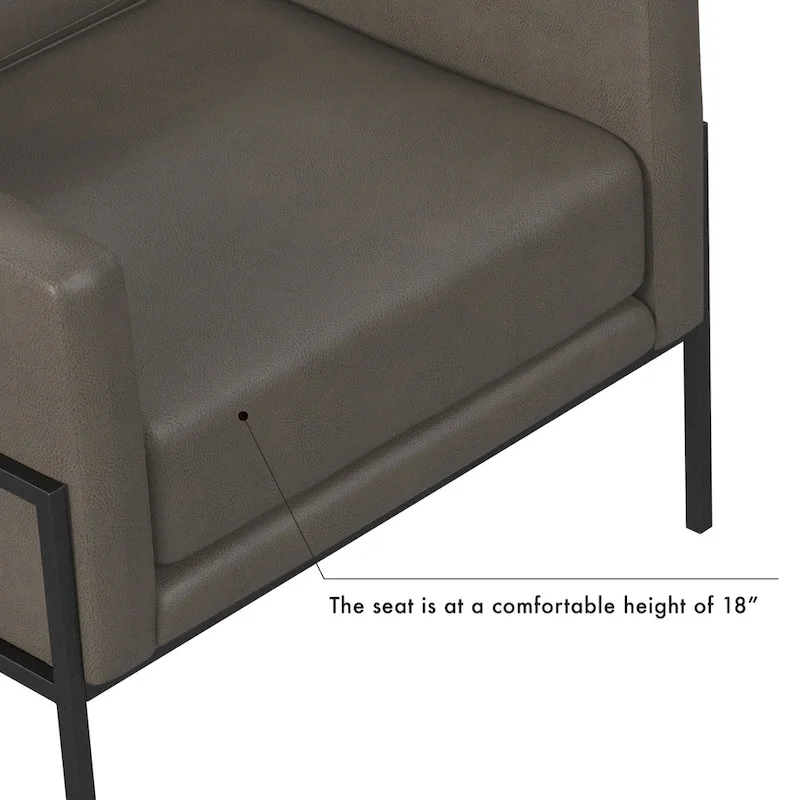 HomePop Modern Upholstered Club Chair w/Metal Frame