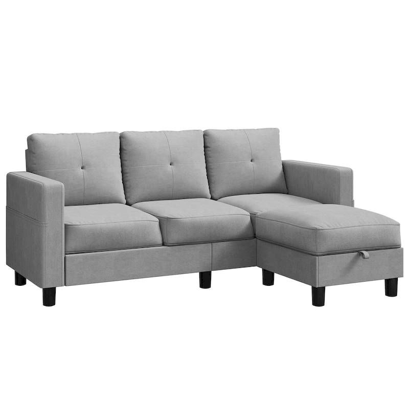 Futzca Modern L-shaped Convertible Sectional Sofa w/ Reversible Chaise