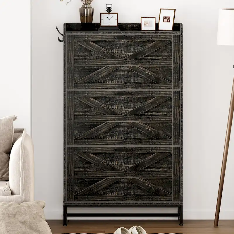 Shoe Cabinet, Entry Home Shoe Cabinet, Entrance Balcony Storage Cabinet, Large Capacity Shoe Rack, Grey