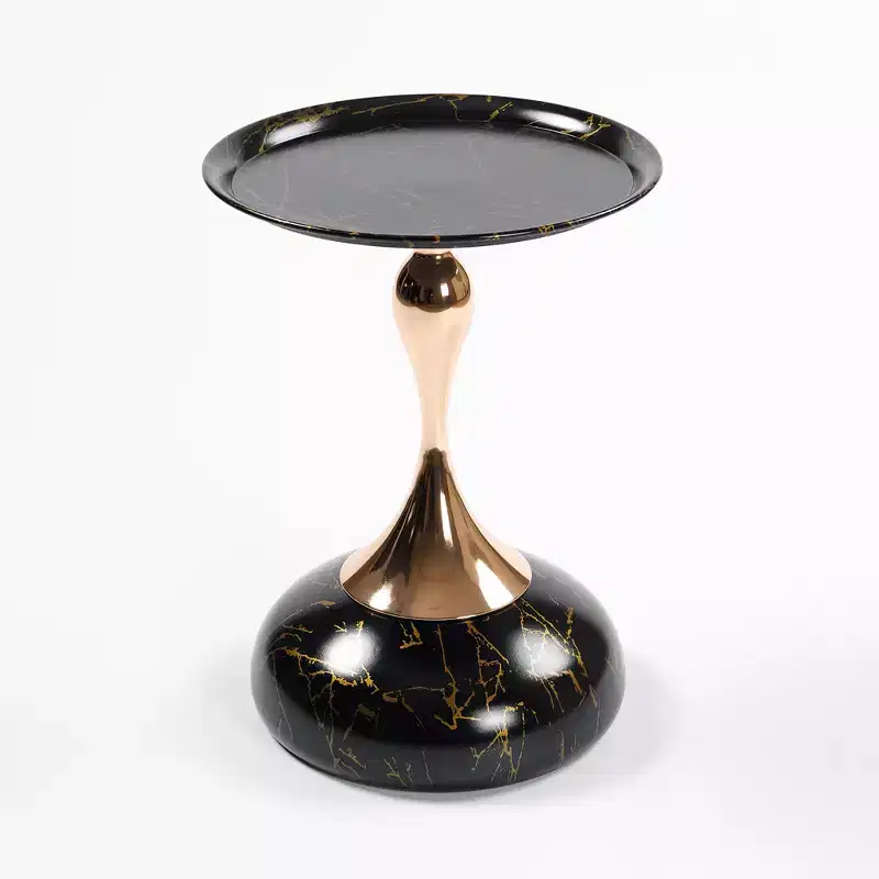 21.2 H Elegance Mermaid Tail Metal Pedestal End Table