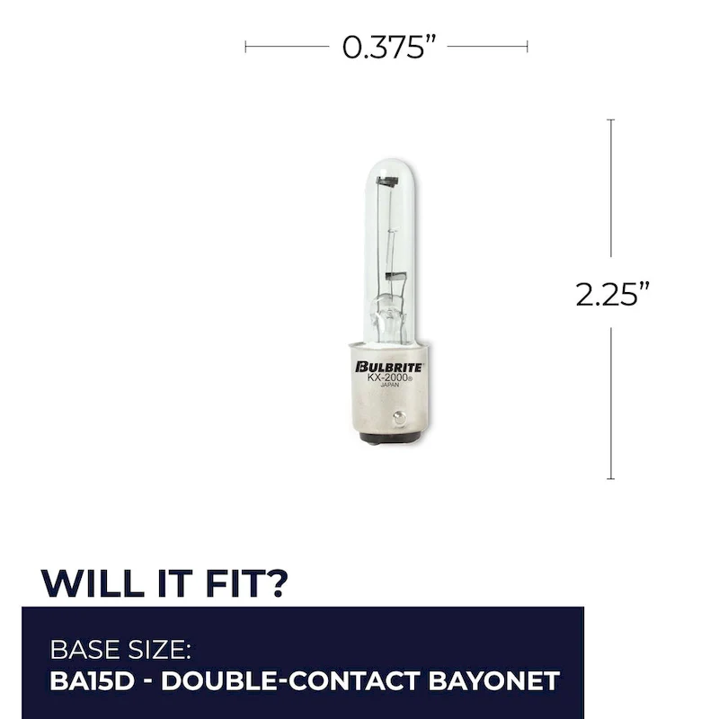 Bulbrite Pack of (2) Dimmable T3 Double-Contact Bayonet (BA15D) Krypton Bulb