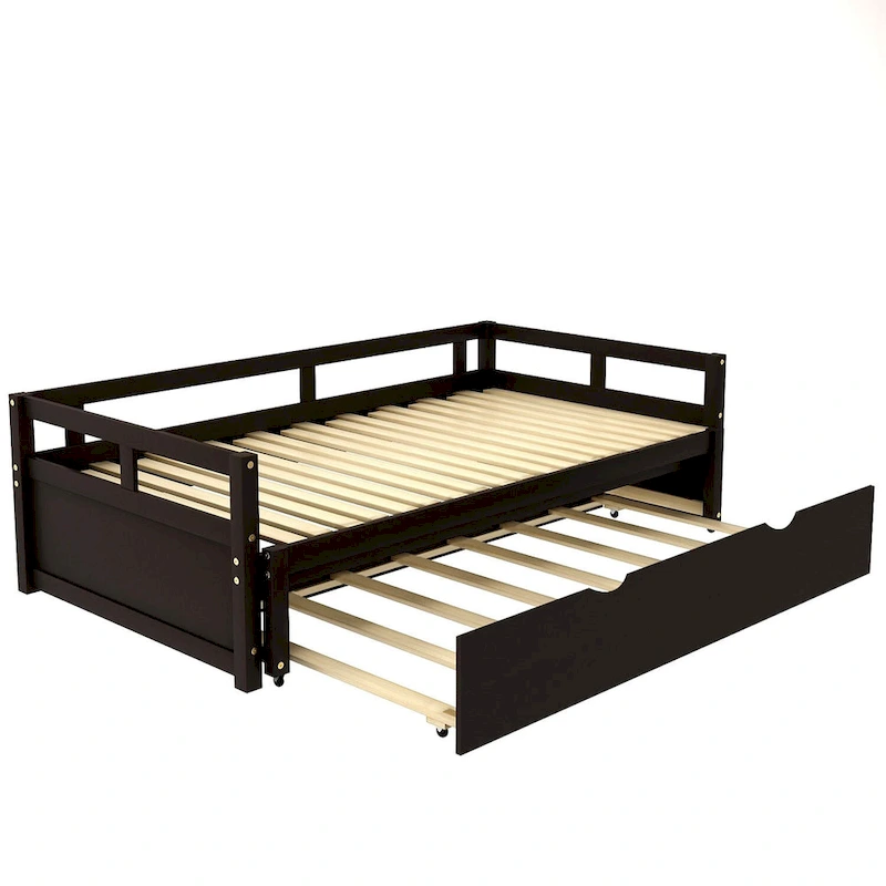 Black Twin Pine Daybed with Trundle