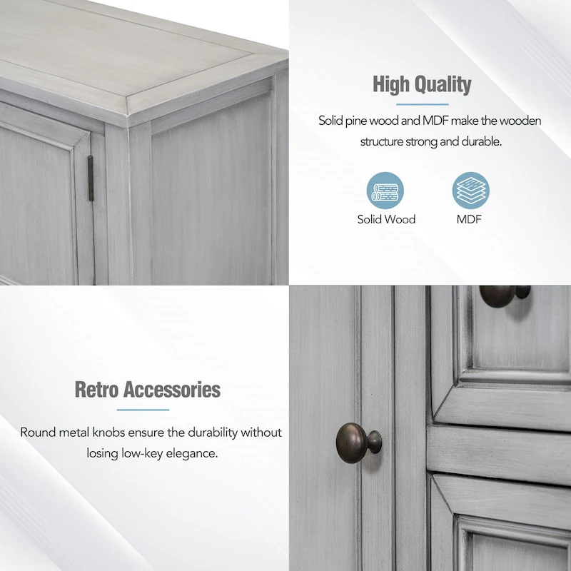 Buffet Sideboard Console Table with Bottom Shelf