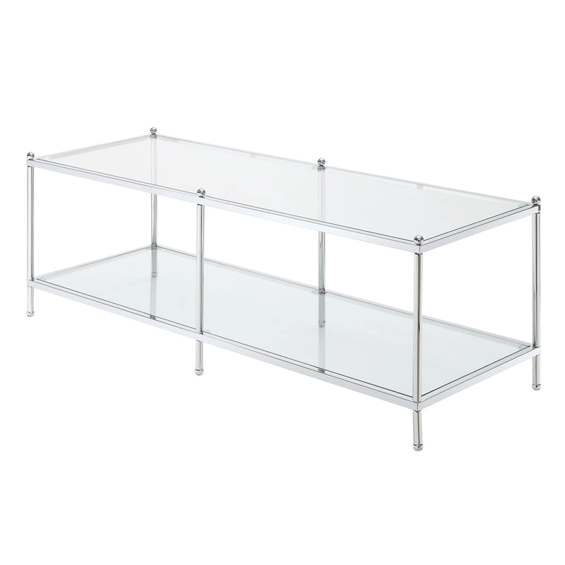 Convenience Concepts Royal Crest 2 Tier Glass Coffee Table