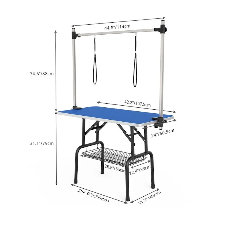 42 Foldable Dog Grooming Table Blue