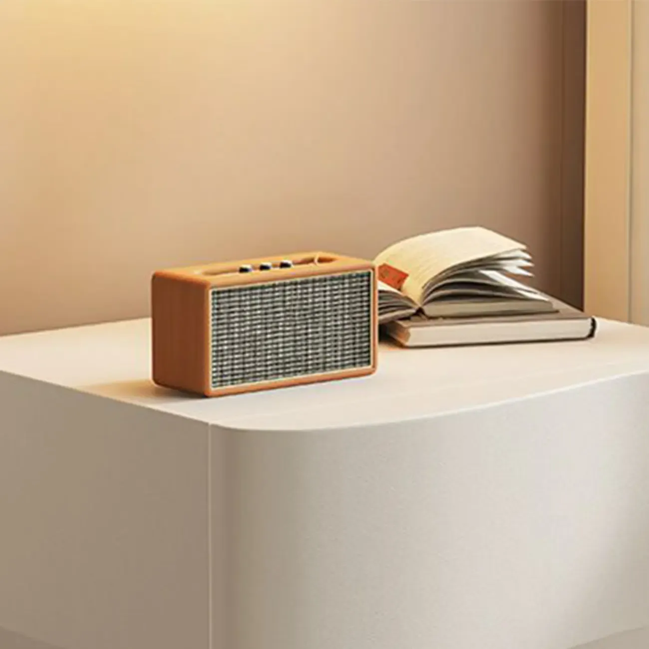 Modern White Waved Wood 3-Drawer Nightstand