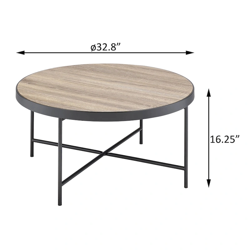 Xana Weathered Grey Oak and Black Coffee Table