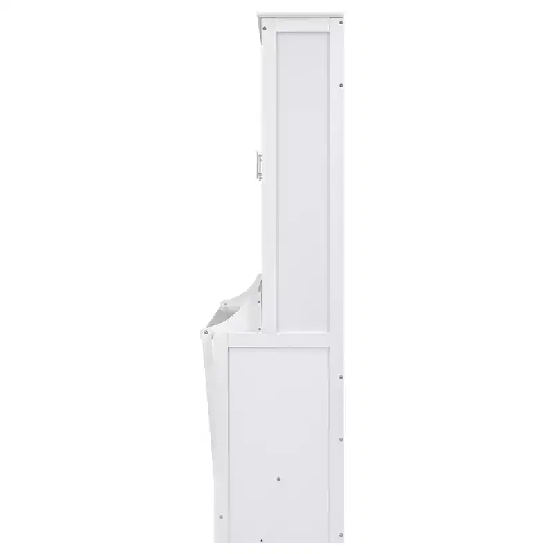 GDFStudio Ruby Space-Saving Solid Pine Wood Murphy Bed with Desk and Bookshelf