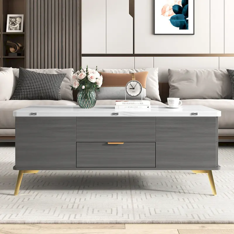 Lift Top Coffee Table Multi Functional Table with Drawers