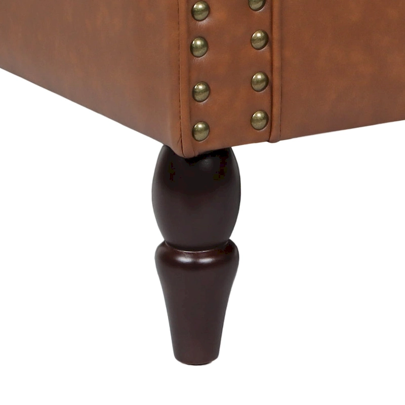 Nailheads Accent Chair Faux Leather Armchair