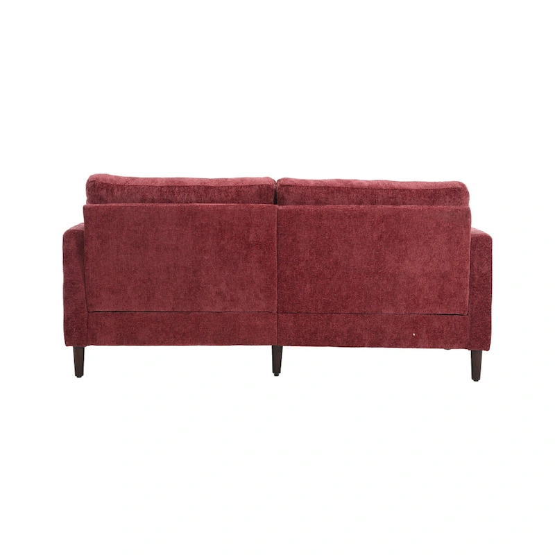 Red 68.9 Chenille 2-Seater Sofa with Detachable Cushions