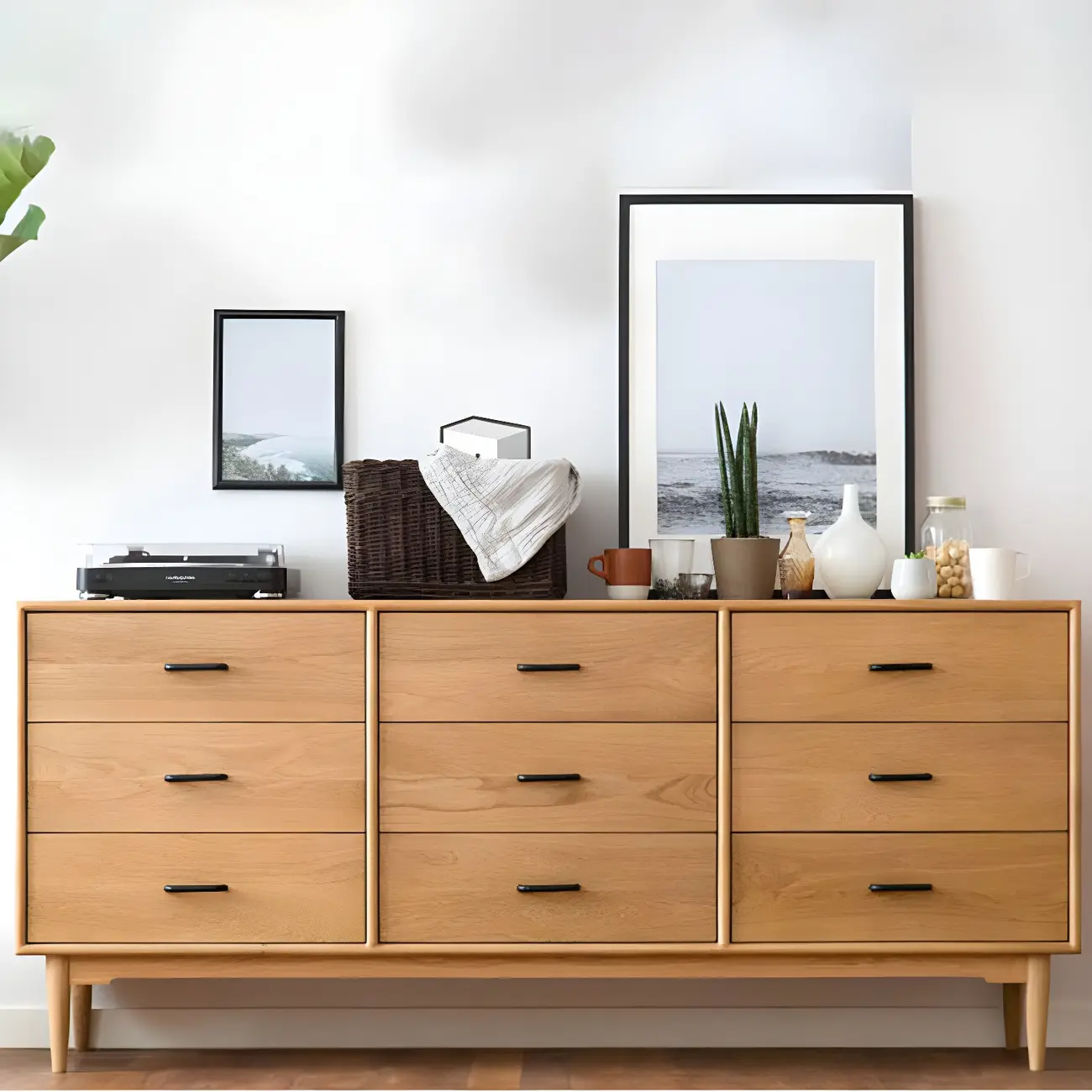 Classic Pine Wood Natural Double Dresser
