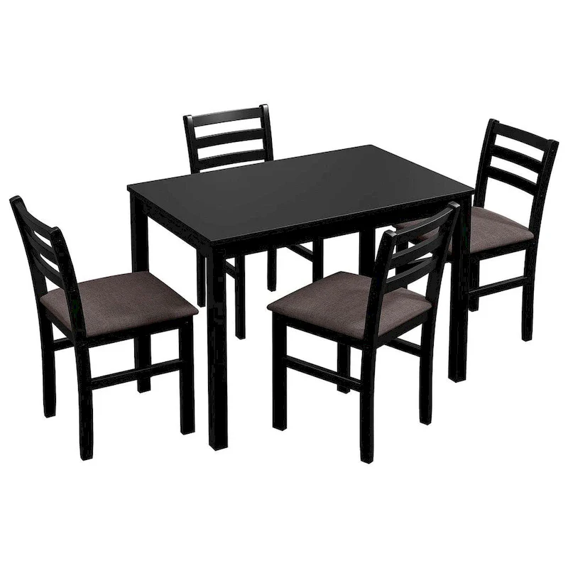 5 PCS Pub Sets Stylish Dining Table Set with 4 Upholstered Chairs