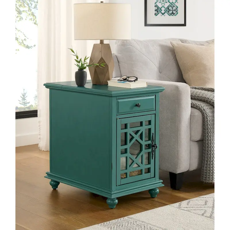 Elegant Chairside Table with Power by Martin Svensson Home