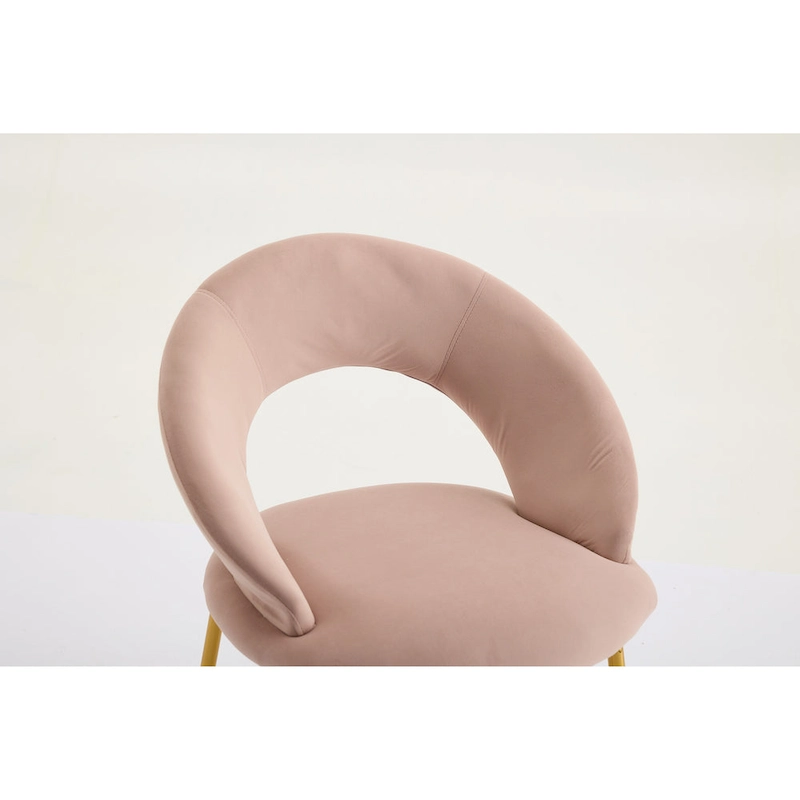 Velvet Dining Accent Chairs with Curved Backrest and Gold Metal Legs - 250lb Capacity