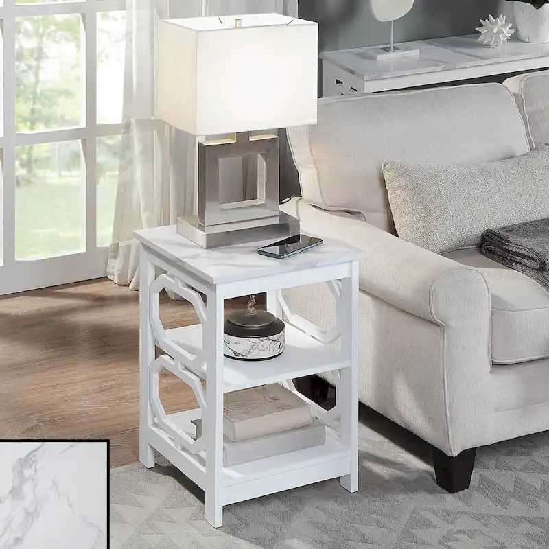 Omega End Table with Shelves