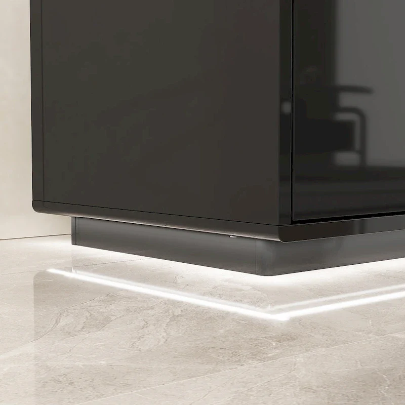 Illuminated White High Gloss Television Entertainment Center Console