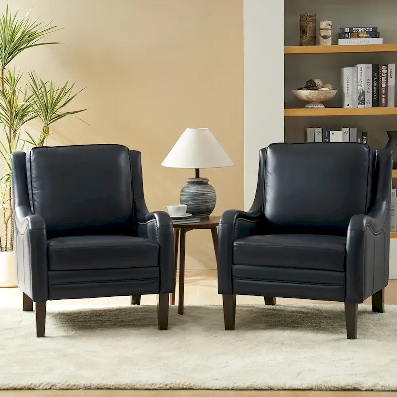Pascual Comfy Living Room Armchair Set Of 2 with Solid Wood Legs