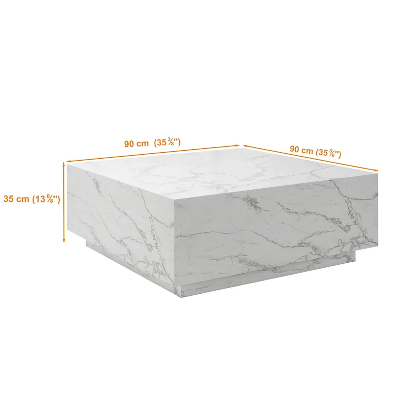Faux Marble Square Coffee Table