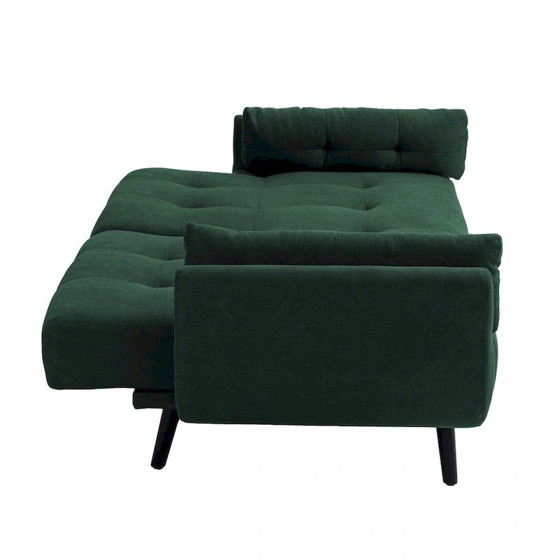 75 Convertible Sleeper Futon Sofa Bed With Adjustable Tufted Back