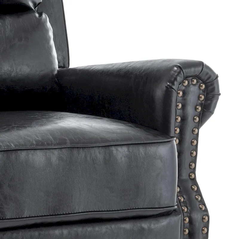 Nail-head Padded Seat Pushback Recliner Chair