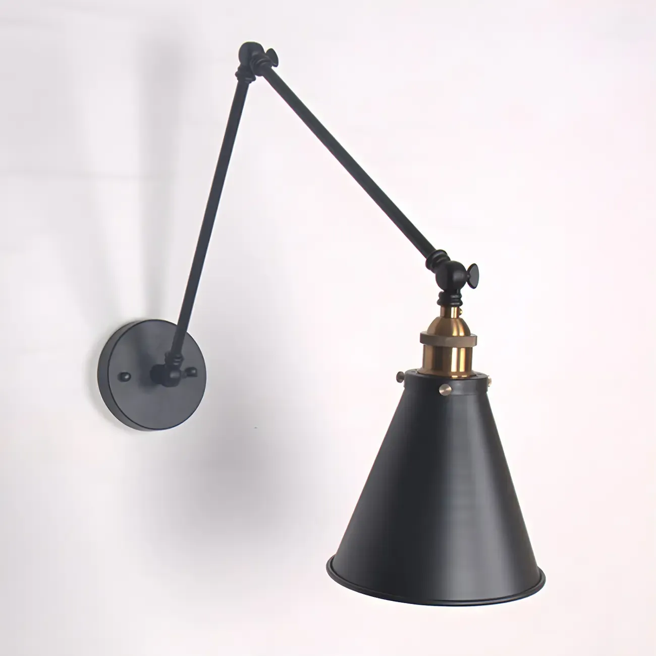 Modern Metal Tapered Swing Arm Wall Light
