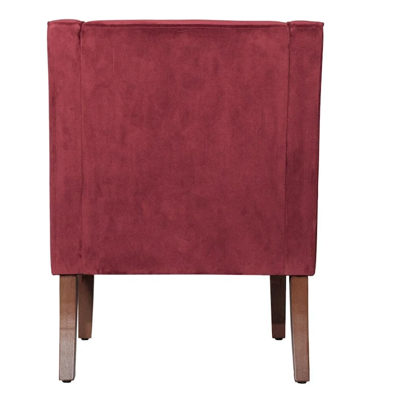 HomePop Swoop Arm Accent Chair in Berry Merlot Velvet