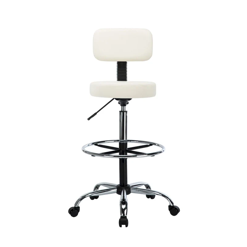 Adjustable Ergonomic Drafting Chair - Cream