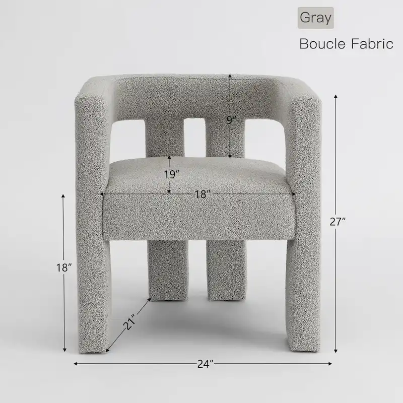 KINWELL 24 Wide Boucle Upholstered Armchair (Set of 2)