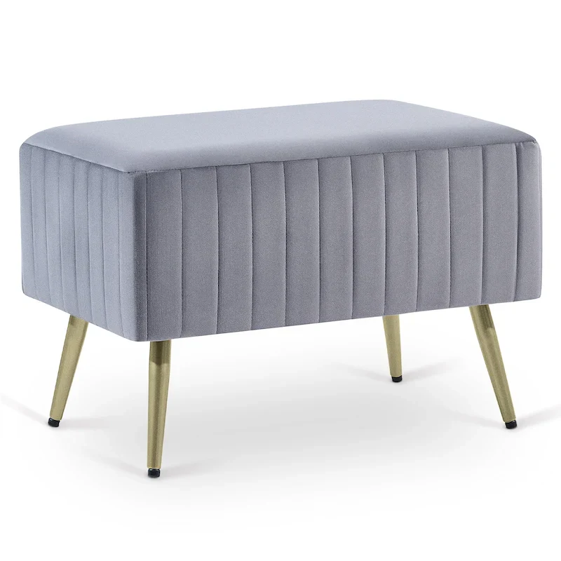 24  Modern Upholstered Entryway Bench with Padded Velvet Seat