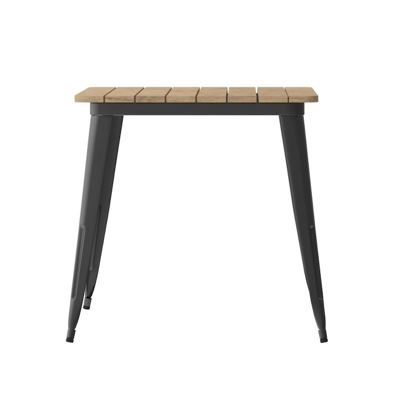 30x60 Commercial Poly Resin Restaurant Table with Umbrella Hole - 30 W x 60 D x 30 H