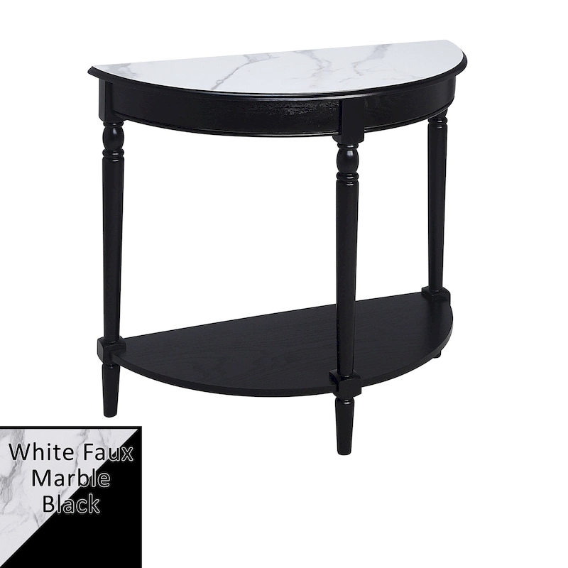 Convenience Concepts French Country Half-Round Entryway Table with Shelf