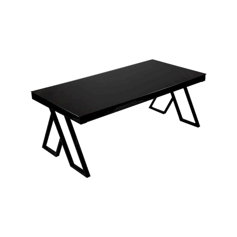 46 Tempered Glass Tabletop Metal Wrough Coffee Table Living Room