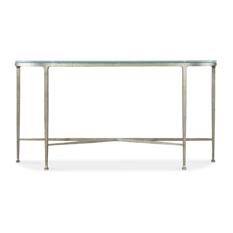 58 Wide Glass Top Iron Sofa Table