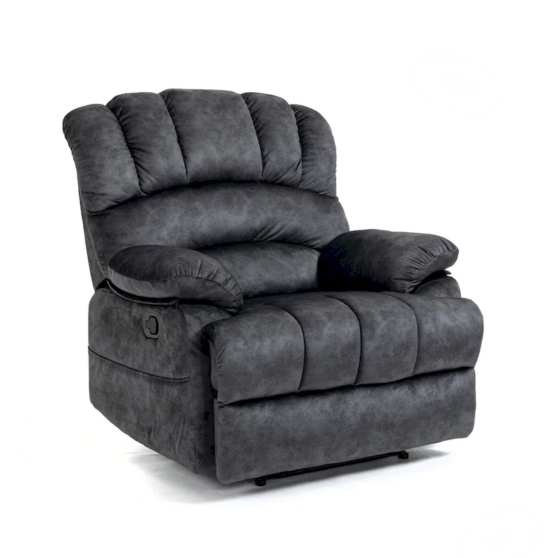 Large Manual Recliner Chair in Fabric for Living Room