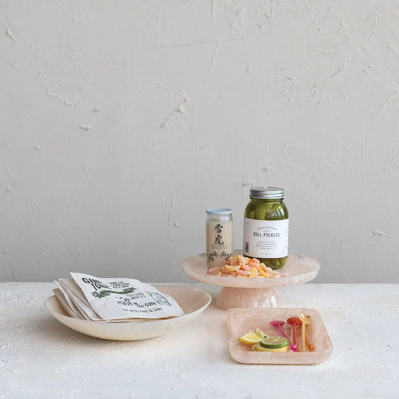 Matte Marbled Resin Tray - 12.0 L x 7.0 W x 1.0 H - 12.0 L x 7.0 W x 1.0 H