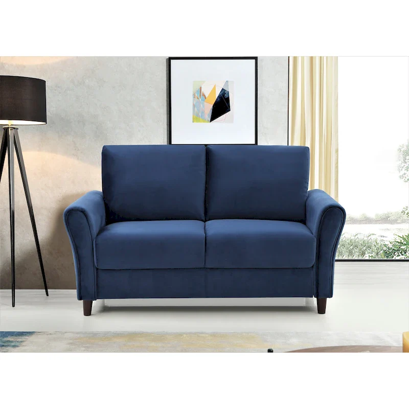 Upholstered Loveseat Sofa, Compact 2-Seat Couch for Living Room or Bedroom