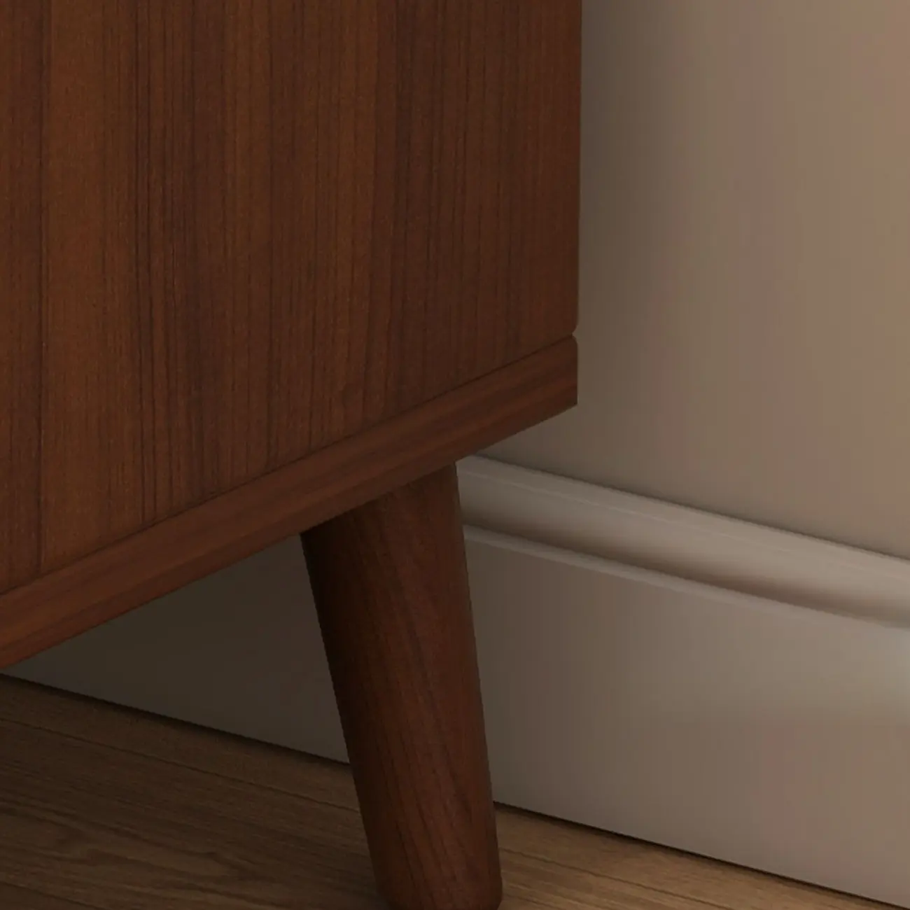 Modern White Wooden Bedside Table with Drawers