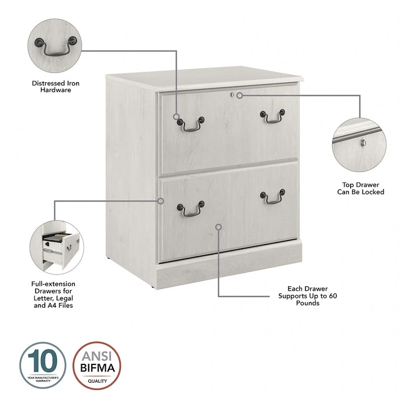 Saratoga Executive Desk, File Cabinet and Bookcases by Bush Furniture