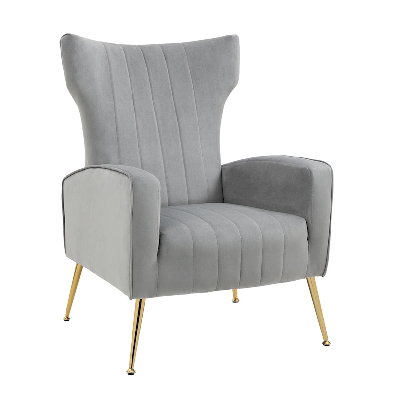 Upholstered Wingback Accent Chair - 26.4W x 37.8H x 32.6D