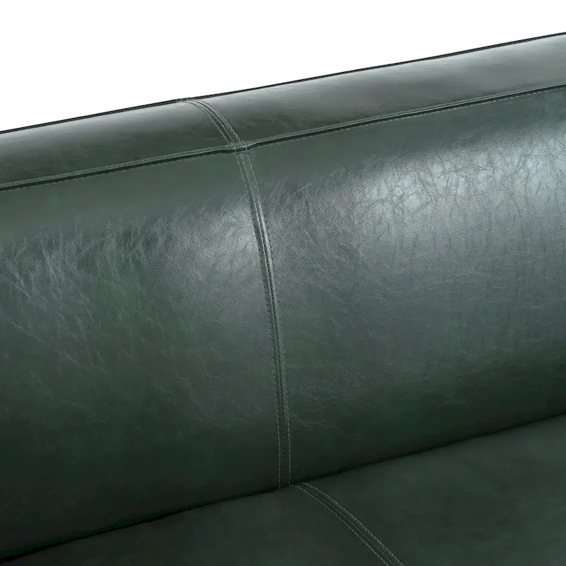 Goyette Faux Leather 3 Seater Sofa by Christopher Knight Home