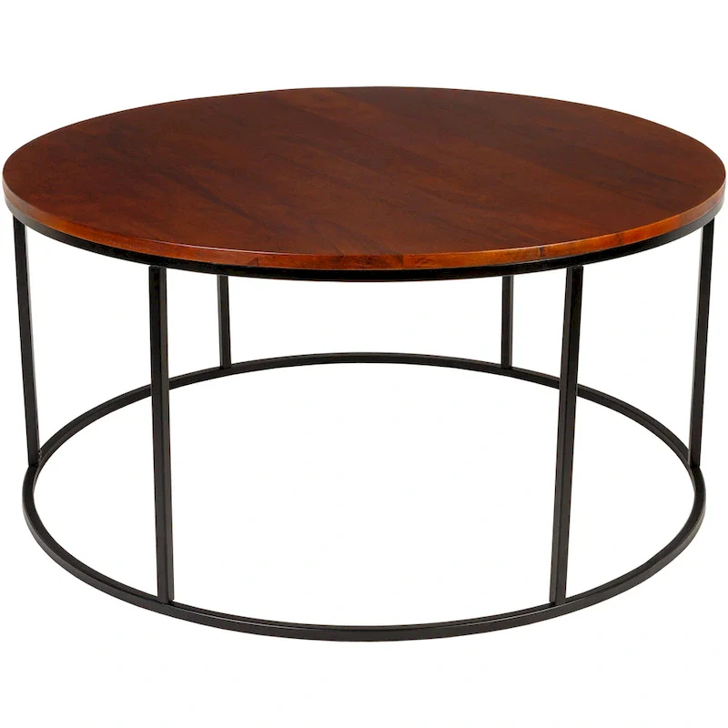 Modern Round Mixed Material Coffee Table