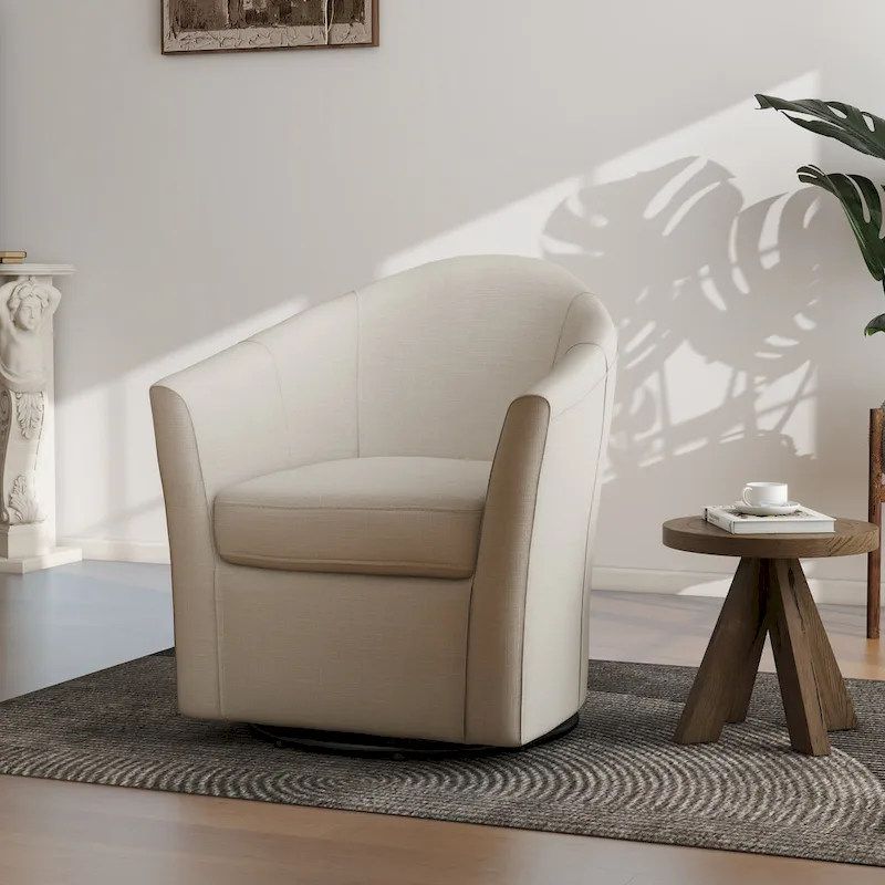 Swivel Accent Chair with Metal Base - 30.7W x 29.9H x 27.5D