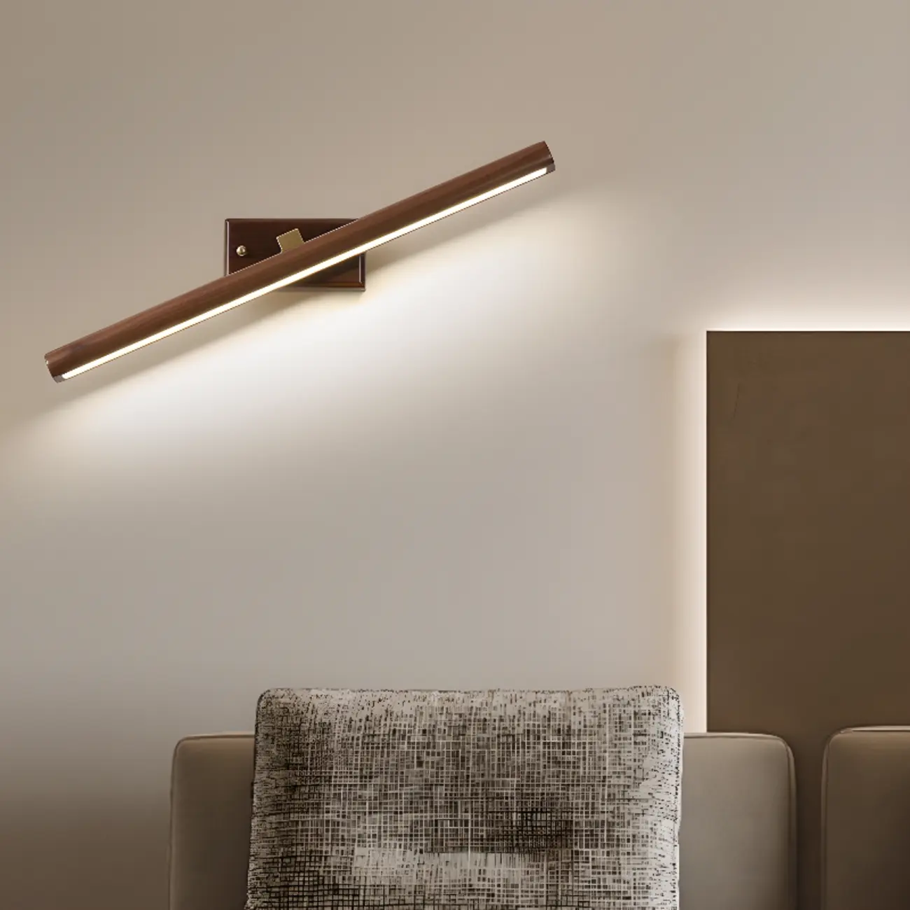 Modern Wood LED Vanity Light Fixture with Rotable Design