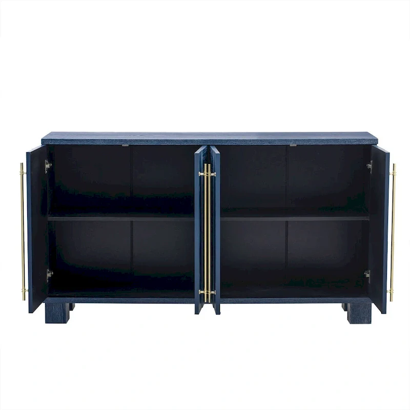 Wood Traditional Style Sideboard with Adjustable Shelves