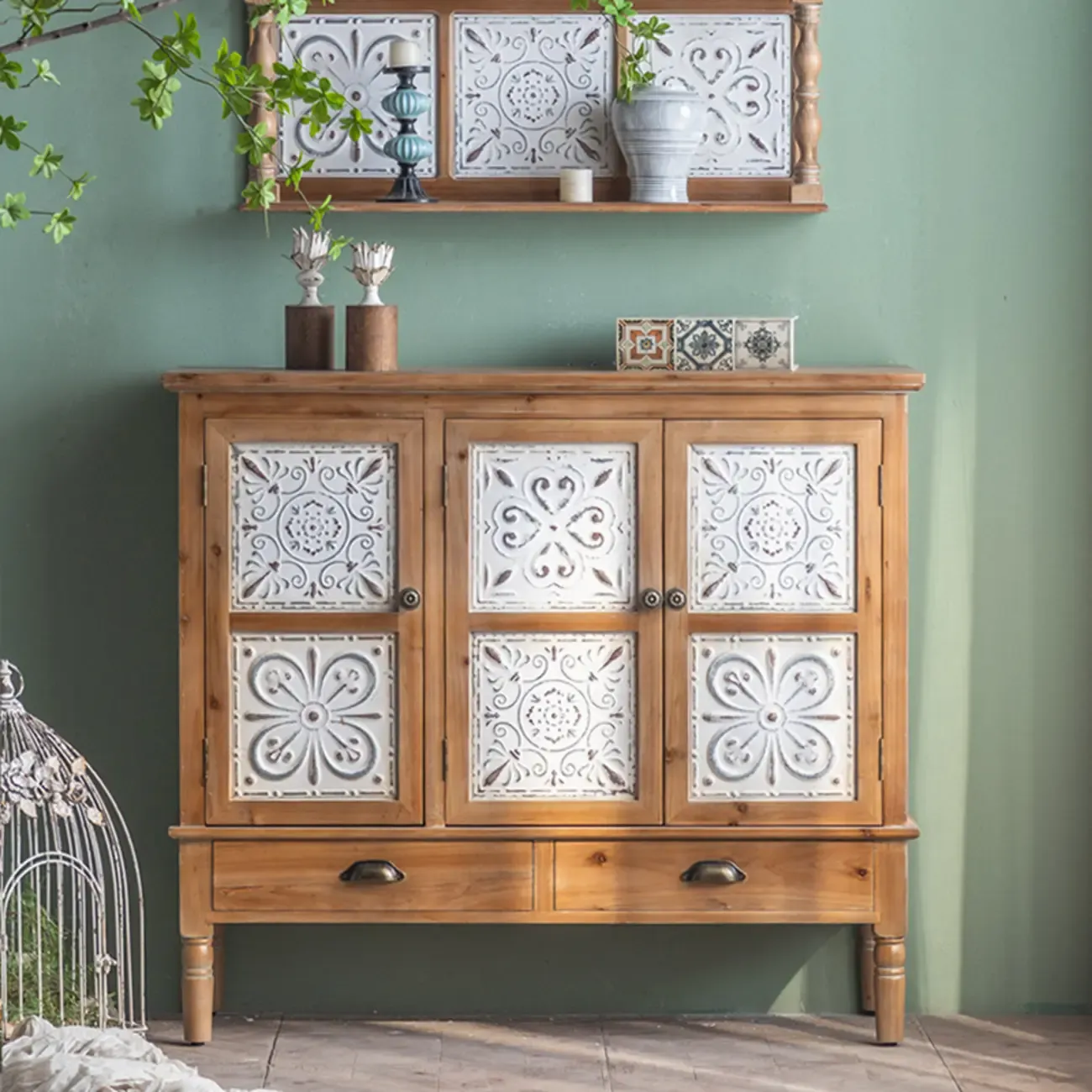 Rustic Accent Chest for Indoor Use with Multi Drawers