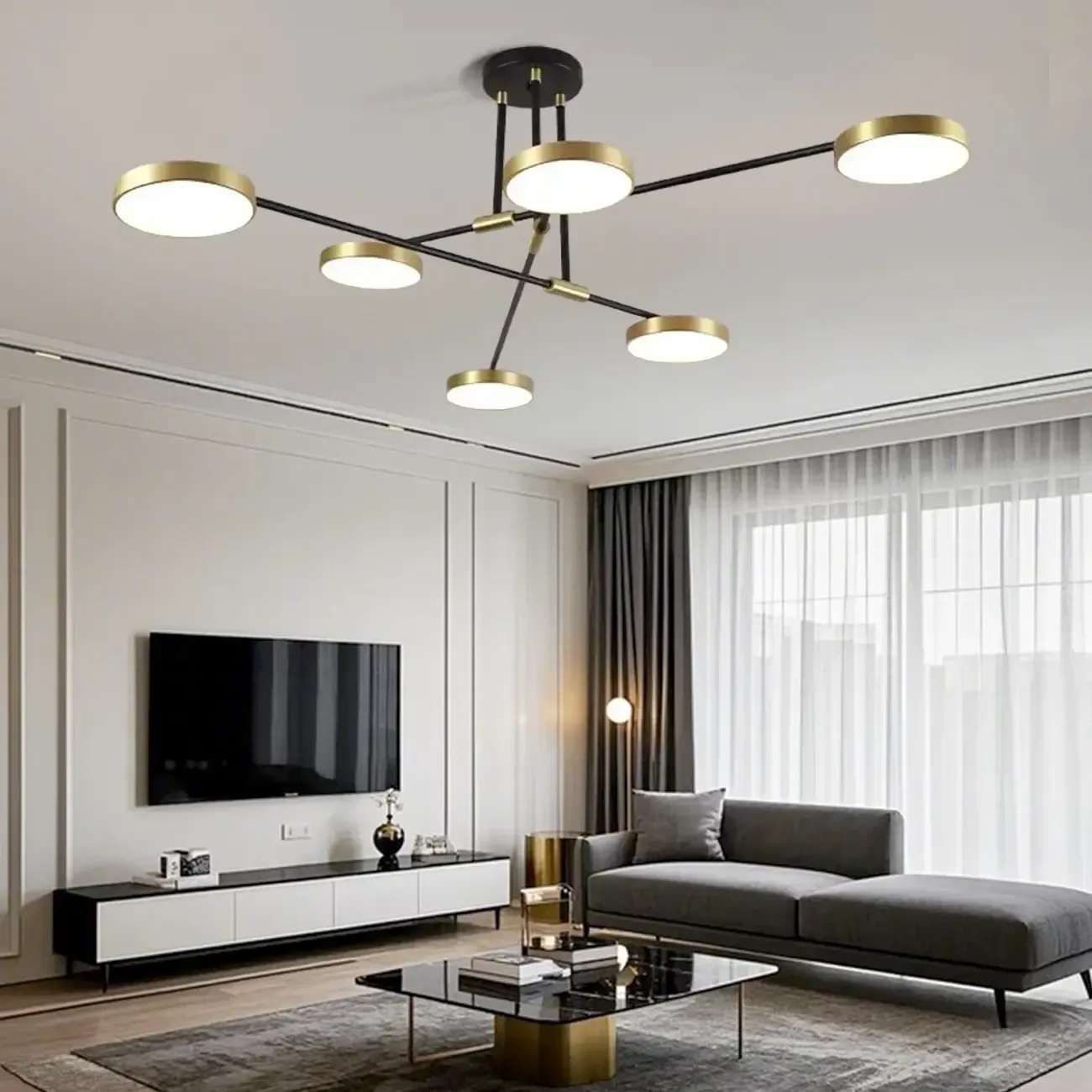 Contemporary Indoor LED Ceiling Light with Acrylic Shade