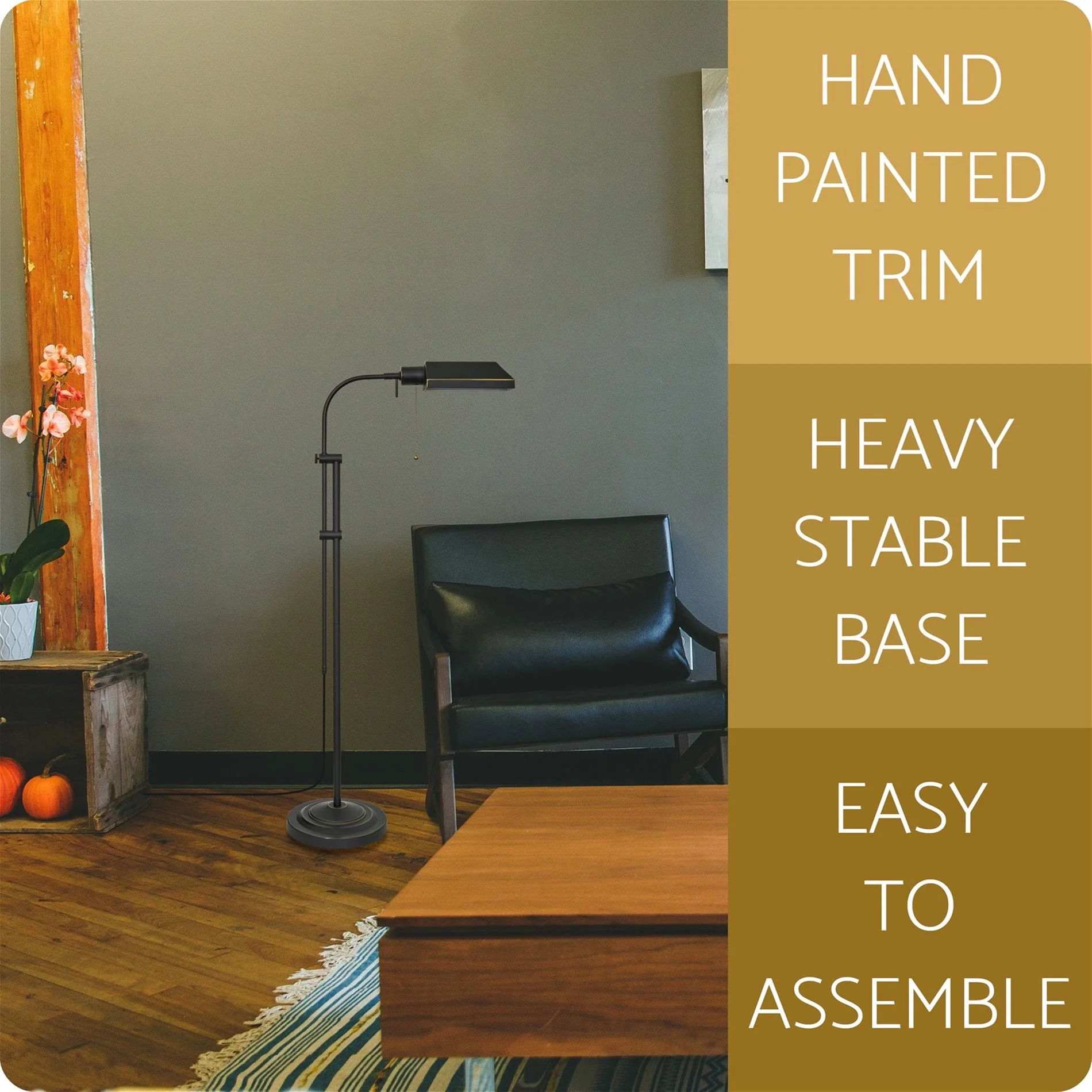 Kira Home Prescott 58 6W LED Bulb (60W eq.) Modern Industrial Adjustable Standing Pharmacy Floor Lamp