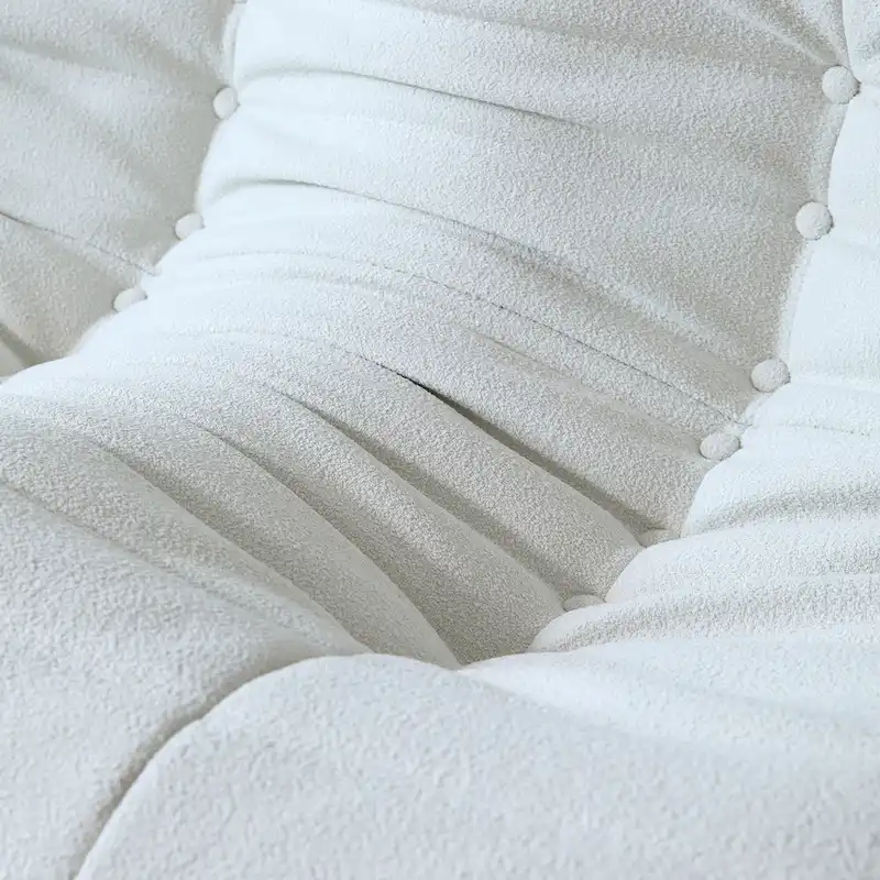 Modern Bean Bag Chair, Teddy Fabric Lounger Chair Lazy Sofa Set